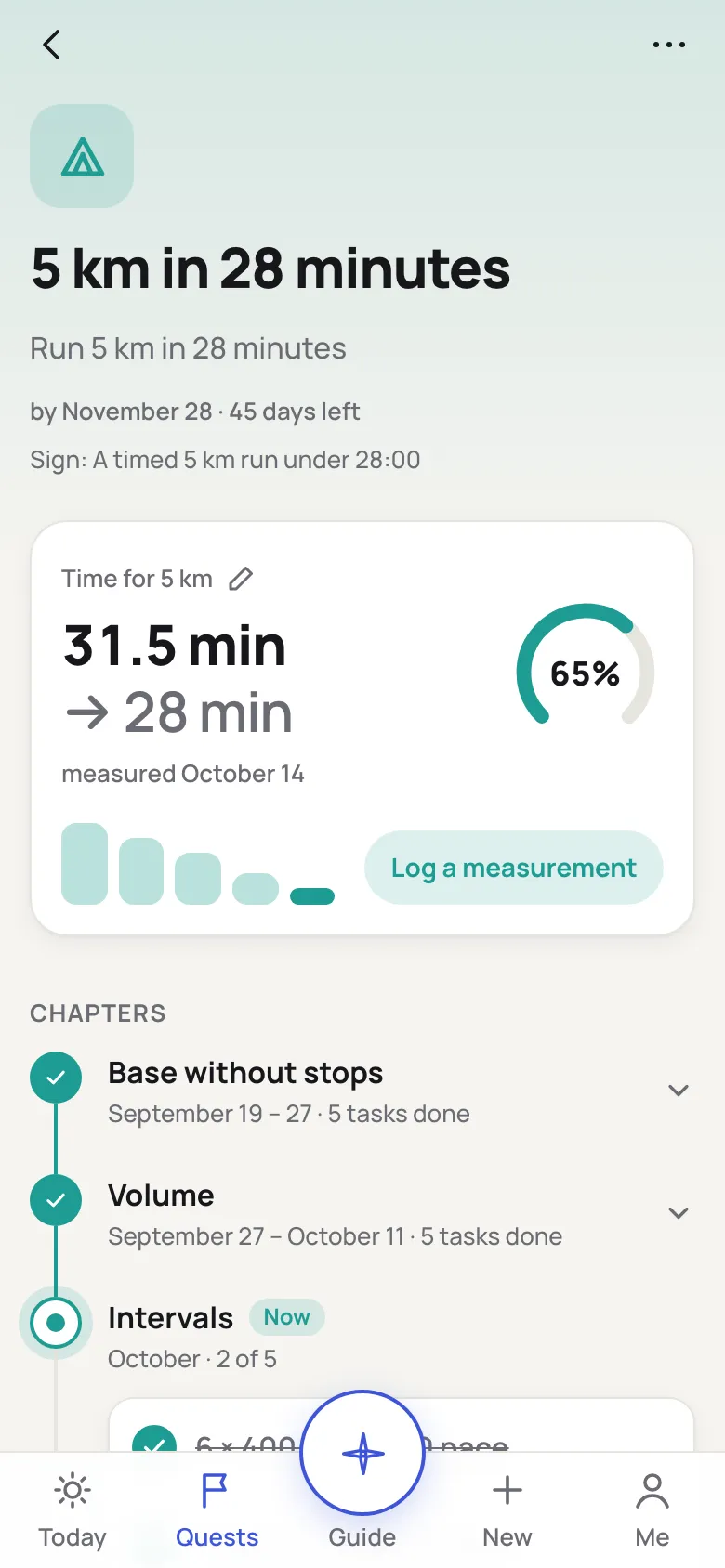Quest plan: chapters and tasks